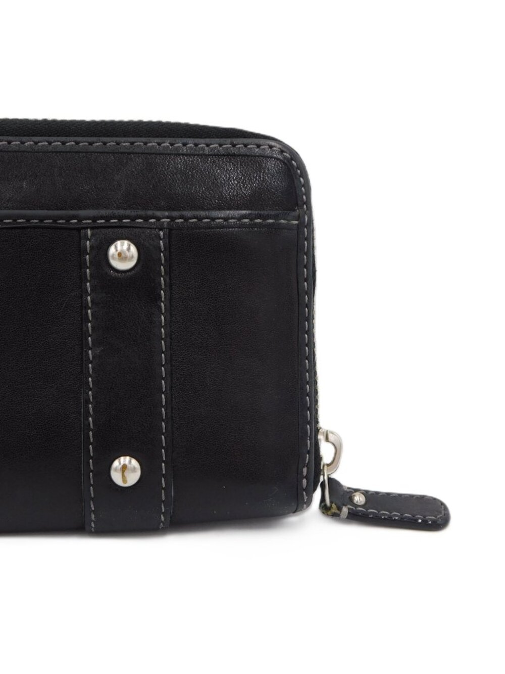 Coach Zoe Double Buckle Zip Around Clutch Wallet | Black Leather | Purple | VGUC - Picture 3 of 14